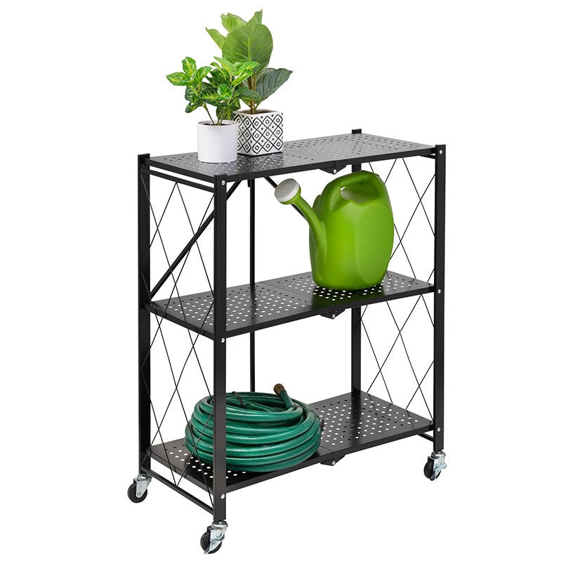 Collapsible Metal Rolling Shelf 3-Tier