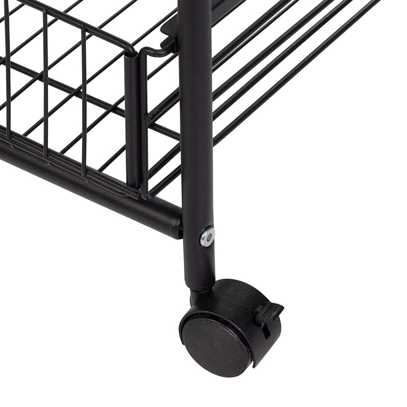 Slim Rolling Cart with Metal Basket Drawers 3-Tier