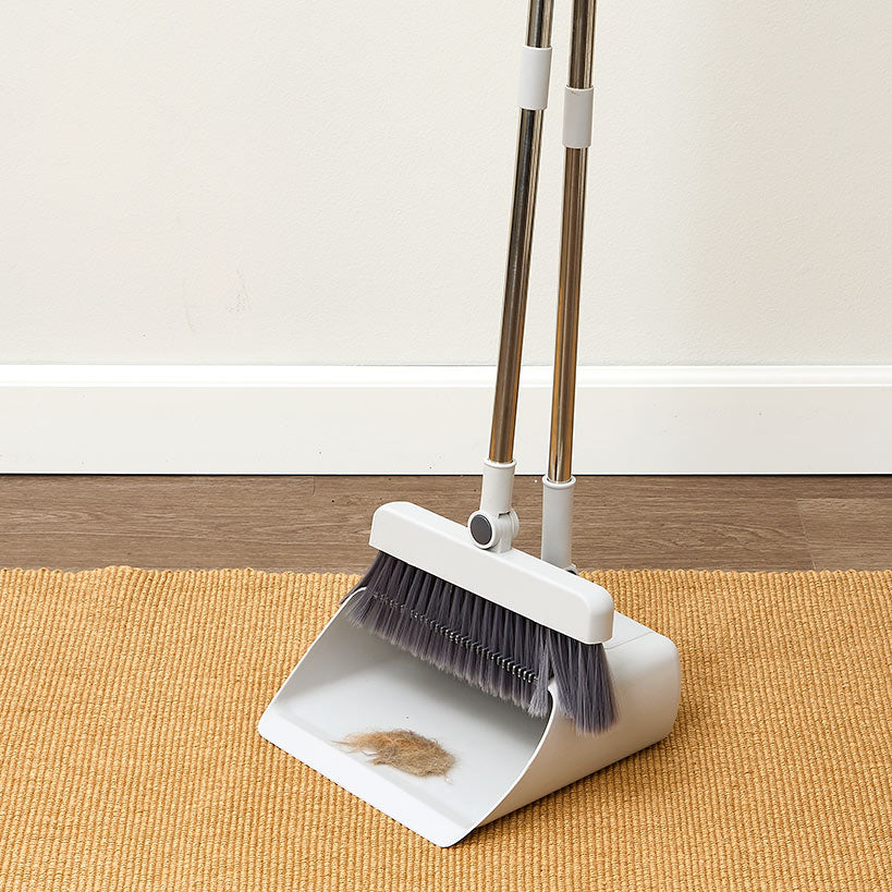 Floor Broom Brush Heads With Dustpan Cleaning Set Indoor Outdoor Use