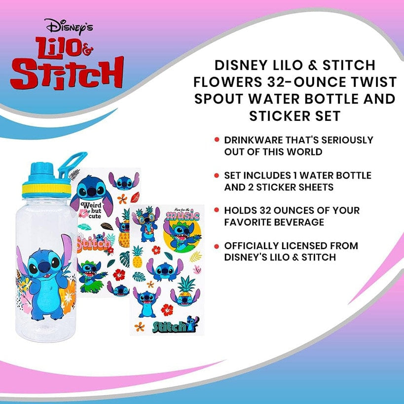 32-Oz. Twist Spout Water Bottle with Sticker Set
