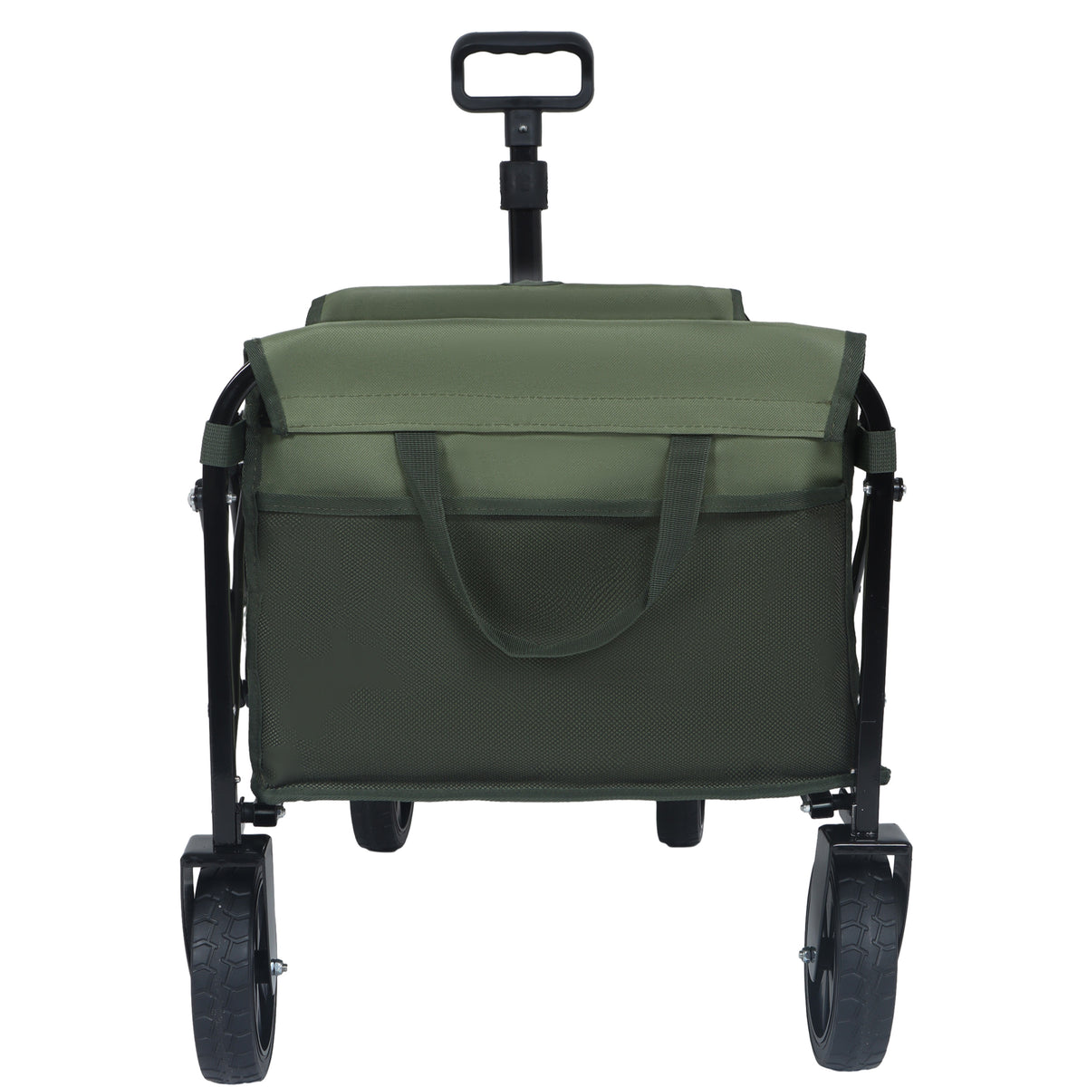 Expandable Dual-Layer Utility Wagon with 100% Extra Space - Grocery Cart for Camping, Shopping, Sports, Gardening, Fishing, Supports 225lbs, army green - image 8