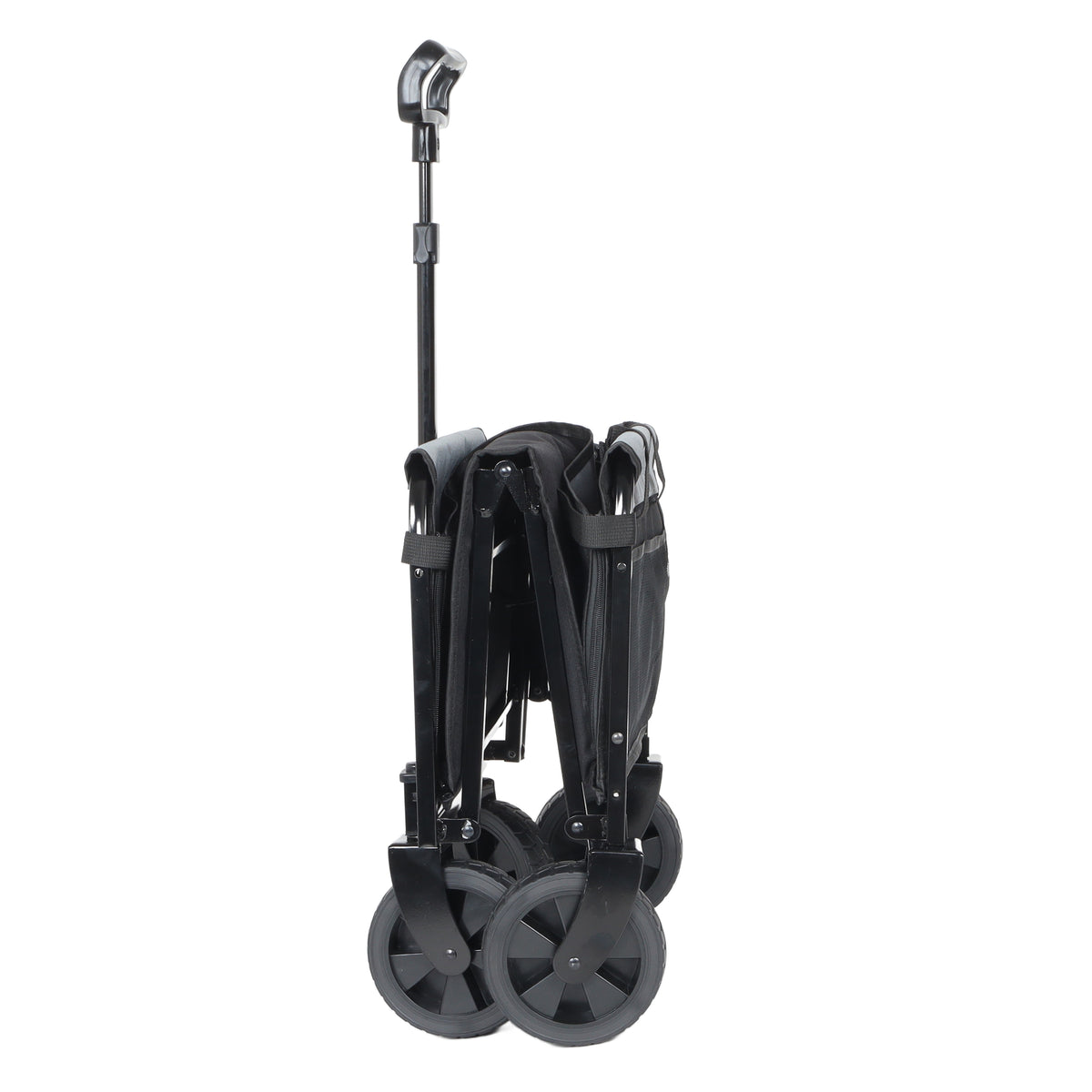 Collapsible Wagon with Wheels - 3 in 1 Lightweight Utility Camping Wagons Carts Foldable with 220lbs Weight Capacity, Cup Holders, for Pet Riding, Groceries, Camping, Shopping (Black) - image 11
