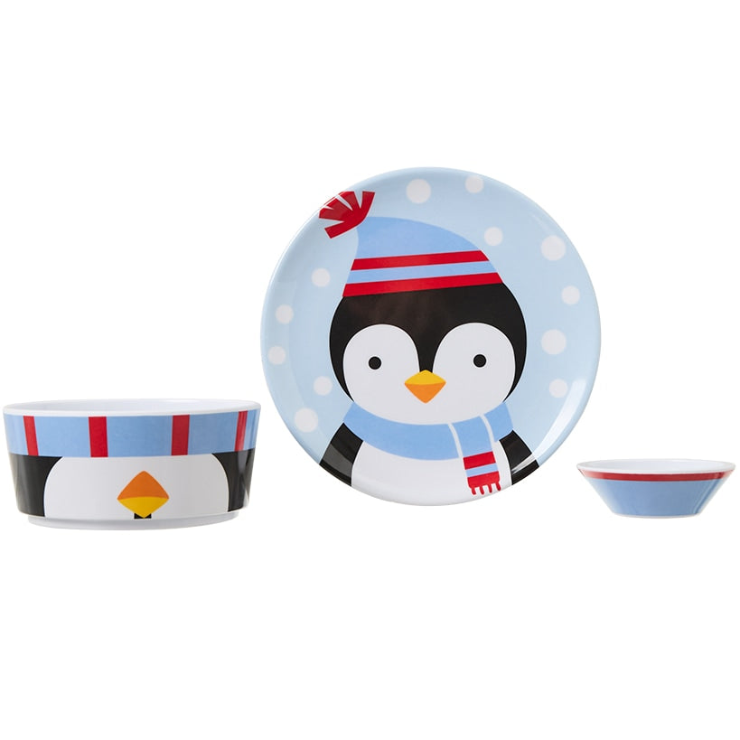 4-Pc. Penguin Pals Stackable Children's Dinner Set