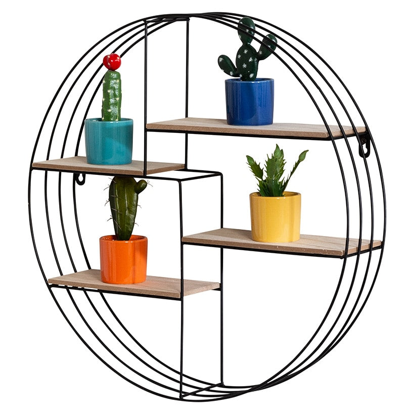 Circular Decorative Metal Wall Shelf 4-Tier