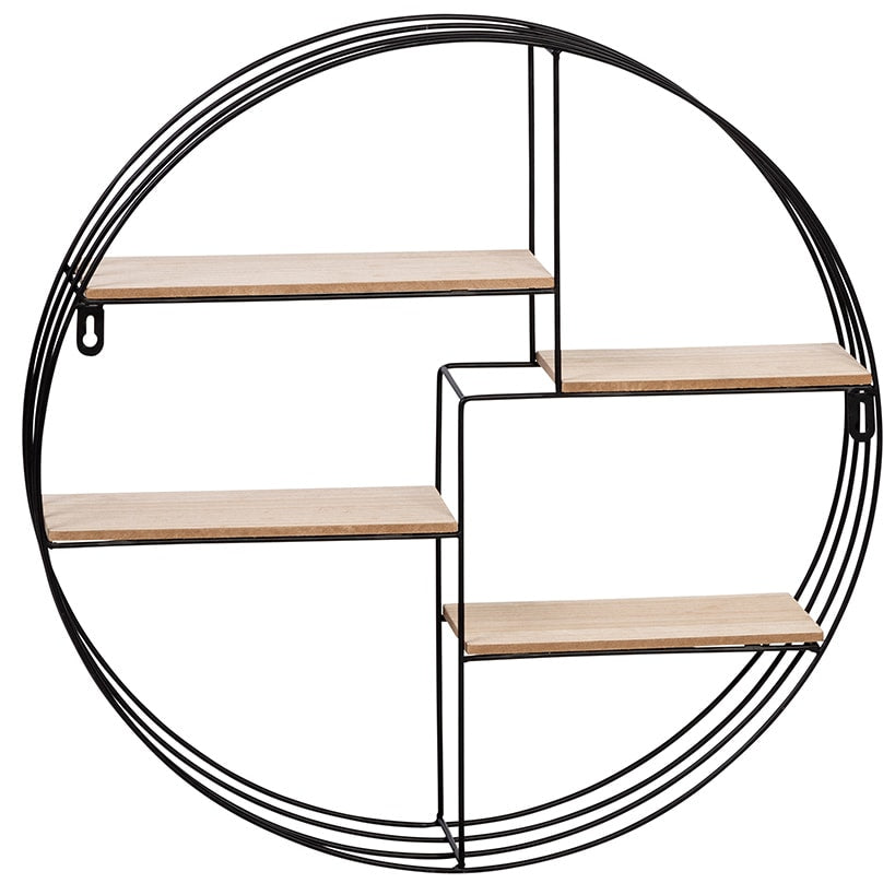 Circular Decorative Metal Wall Shelf 4-Tier