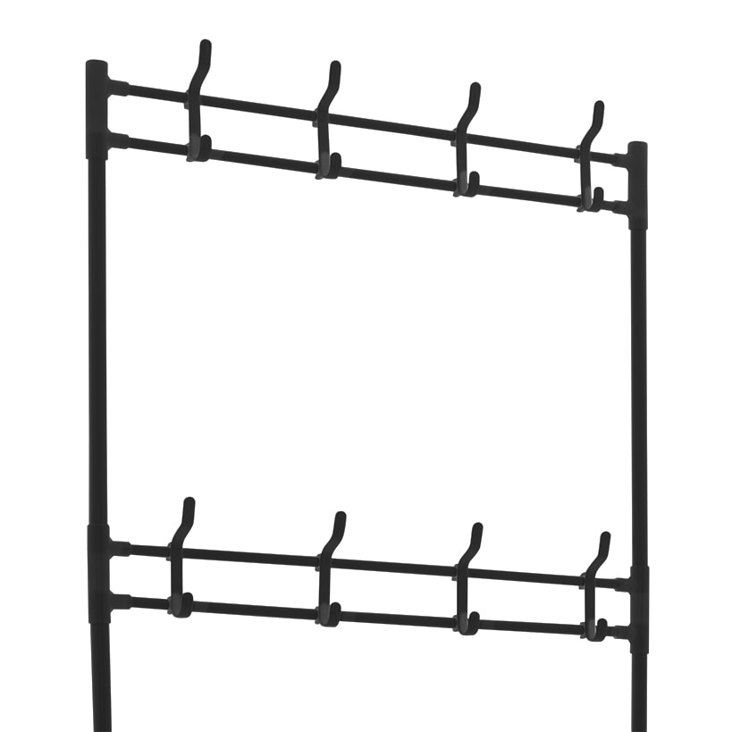 Entryway Shoe & Coat 4-Tier Clothing Organizer Rack with 8 Hooks