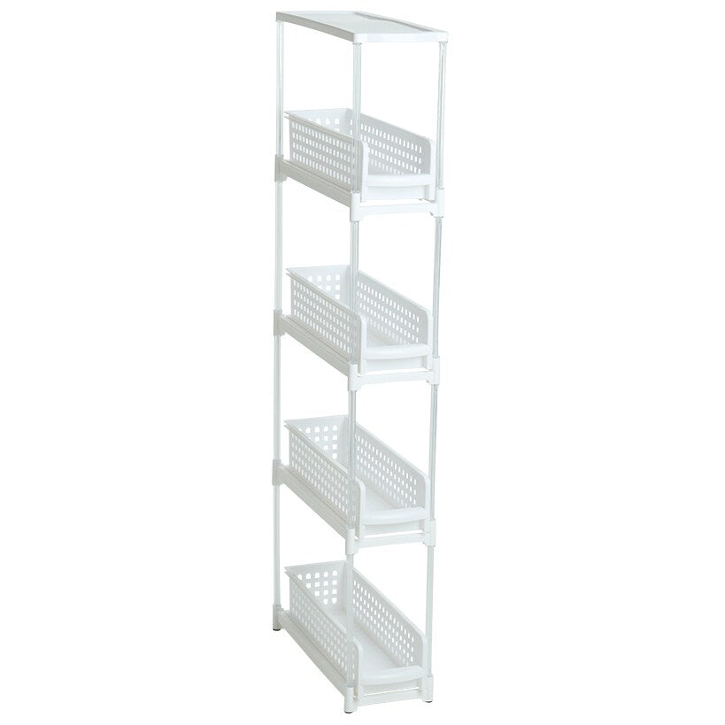 Slide Out Slim Storage Tower for Kitchen - 4 or 5 Tiers
