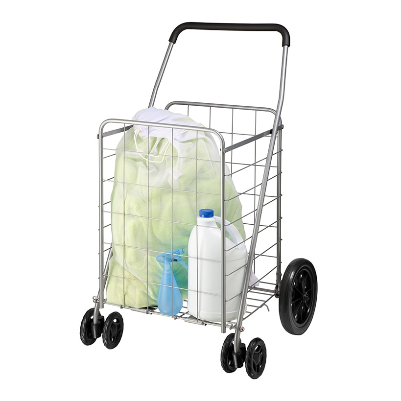 Folding Utility Cart Chrome 4 Wheel