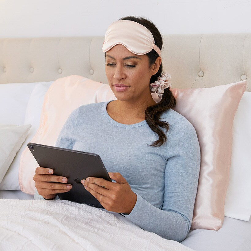Women's Satin Sleep Gift Set - Pillowcase, Hair Ties, and Eye Mask