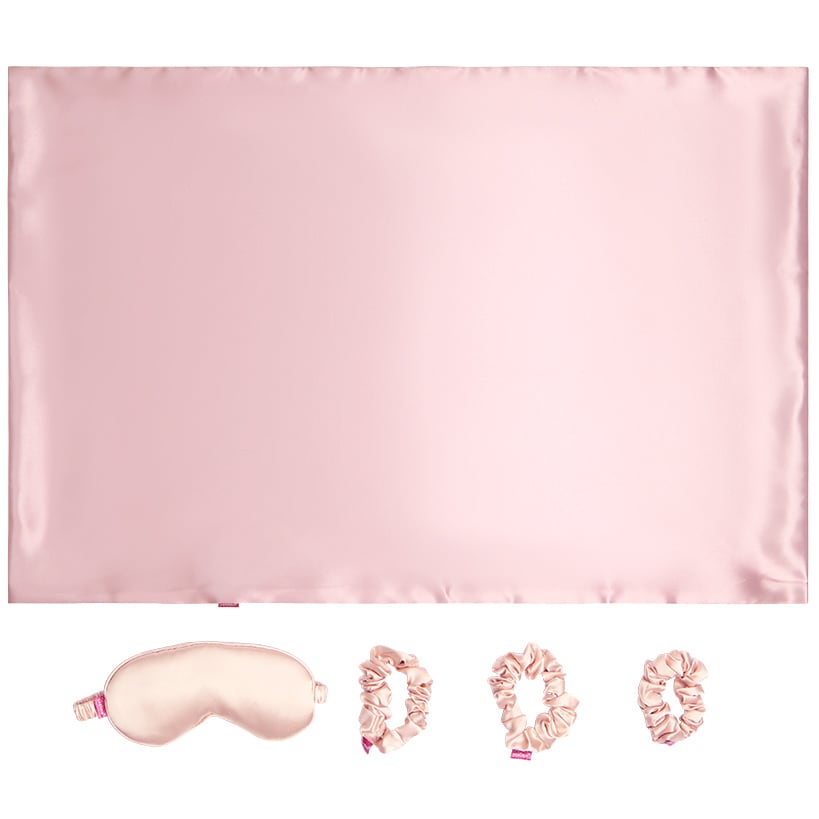 Women's Satin Sleep Gift Set - Pillowcase, Hair Ties, and Eye Mask