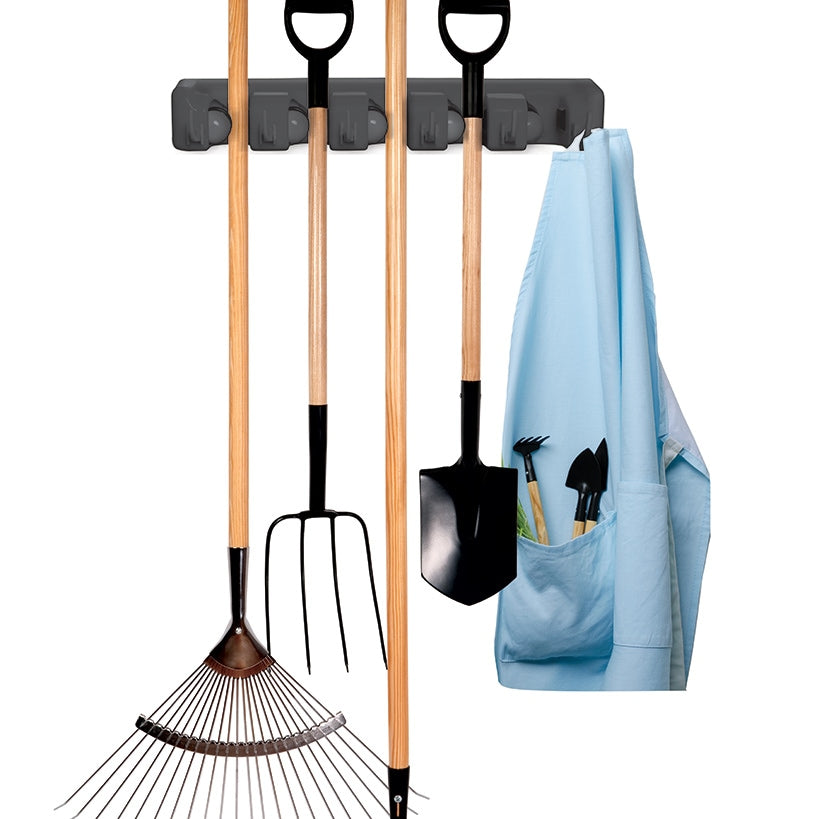 5-Slot Mop and Broom Wall Organizer