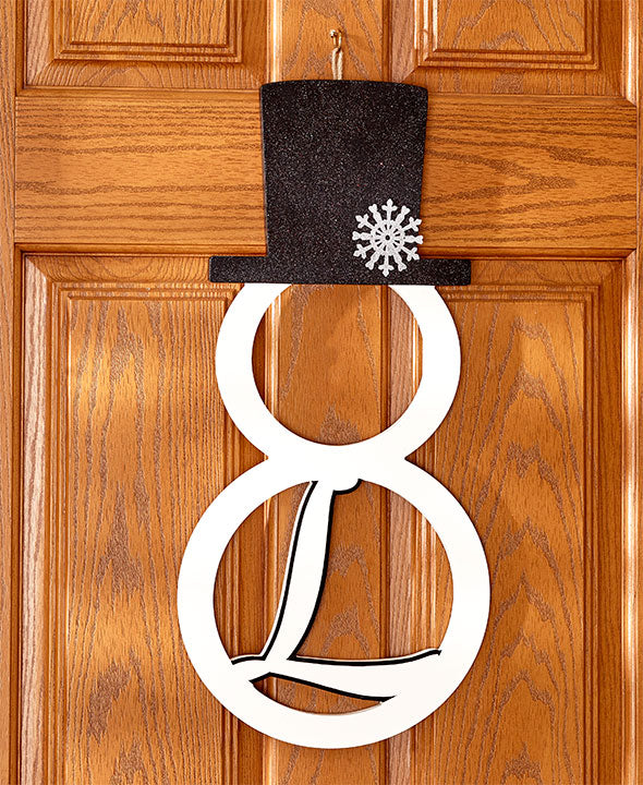 Monogram Snowman Door Hangers