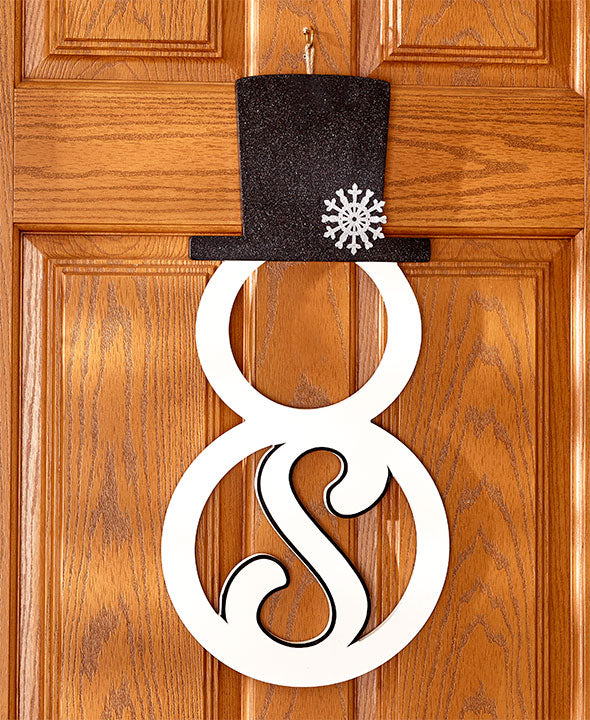 Monogram Snowman Door Hangers