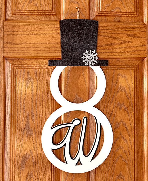 Monogram Snowman Door Hangers