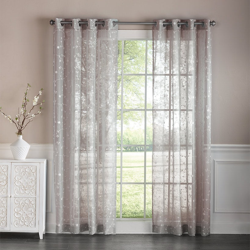 Embroidered Semi-Sheer Panel