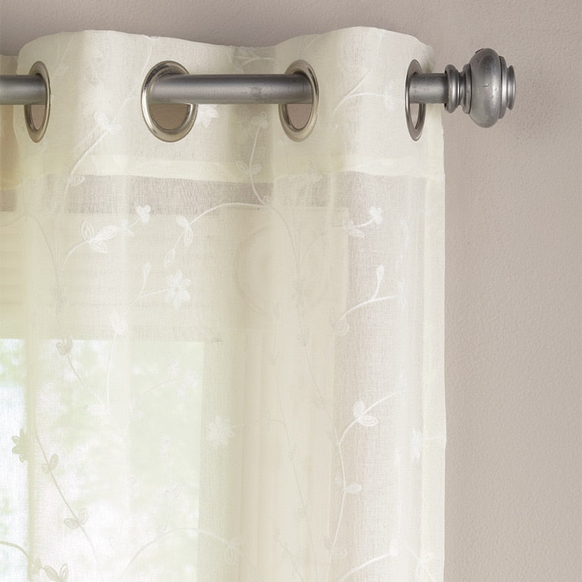 Embroidered Semi-Sheer Panel