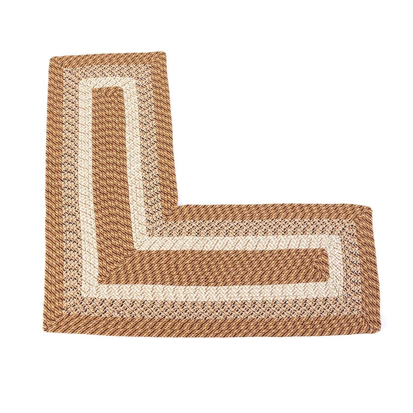 Country Braided Tan Corner Rug