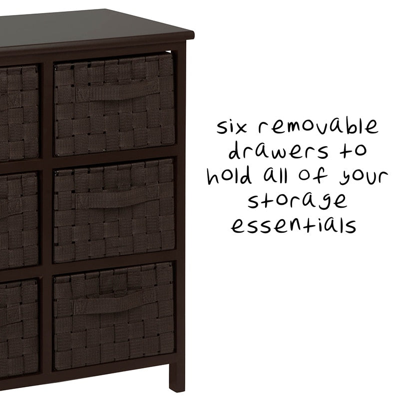 Woven 6 Drawer Storage Chest