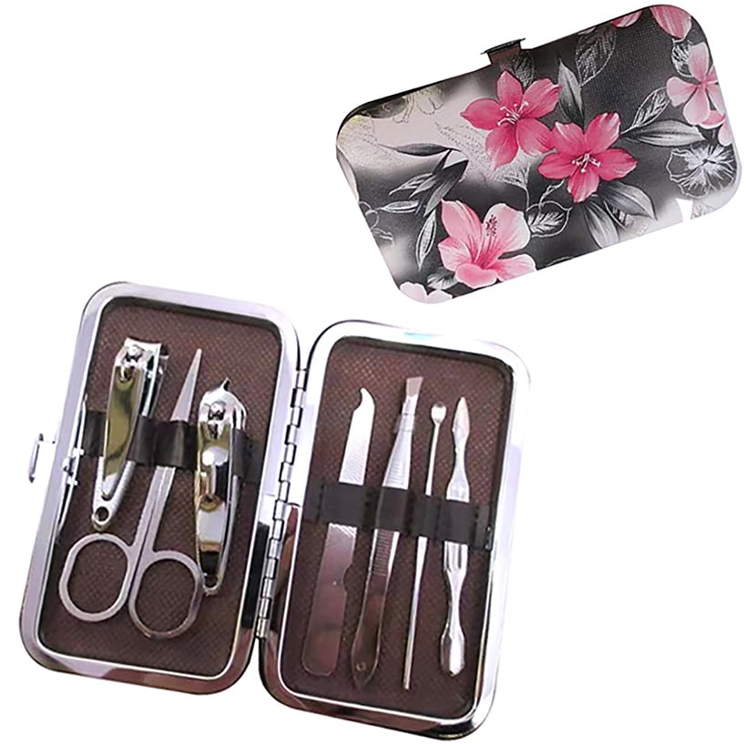 Manicure Kit in Deluxe Floral Case 7pc