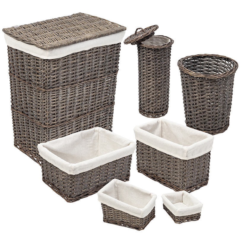 Split Willow Woven Storage Basket Set 7 Piece
