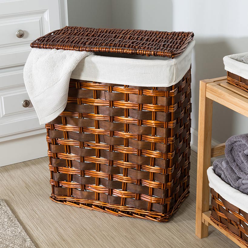Wicker Hamper and Bath Combo Set 7-pc
