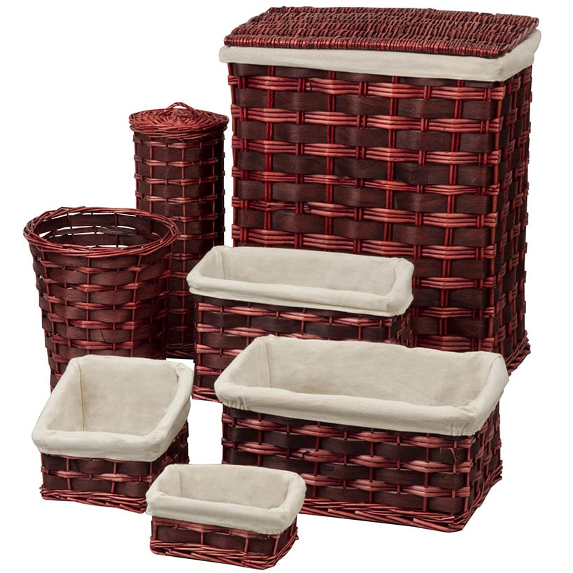 Wicker Hamper and Bath Combo Set 7-pc