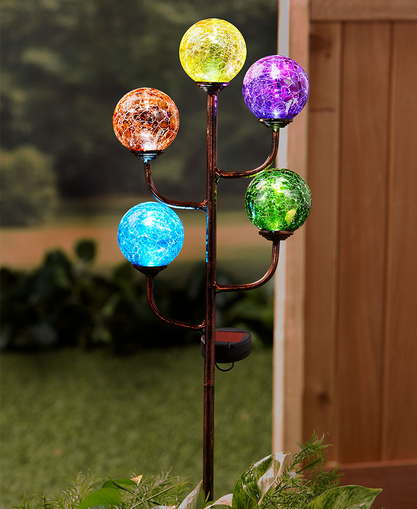 Colorful 5-Light Solar Garden Stake
