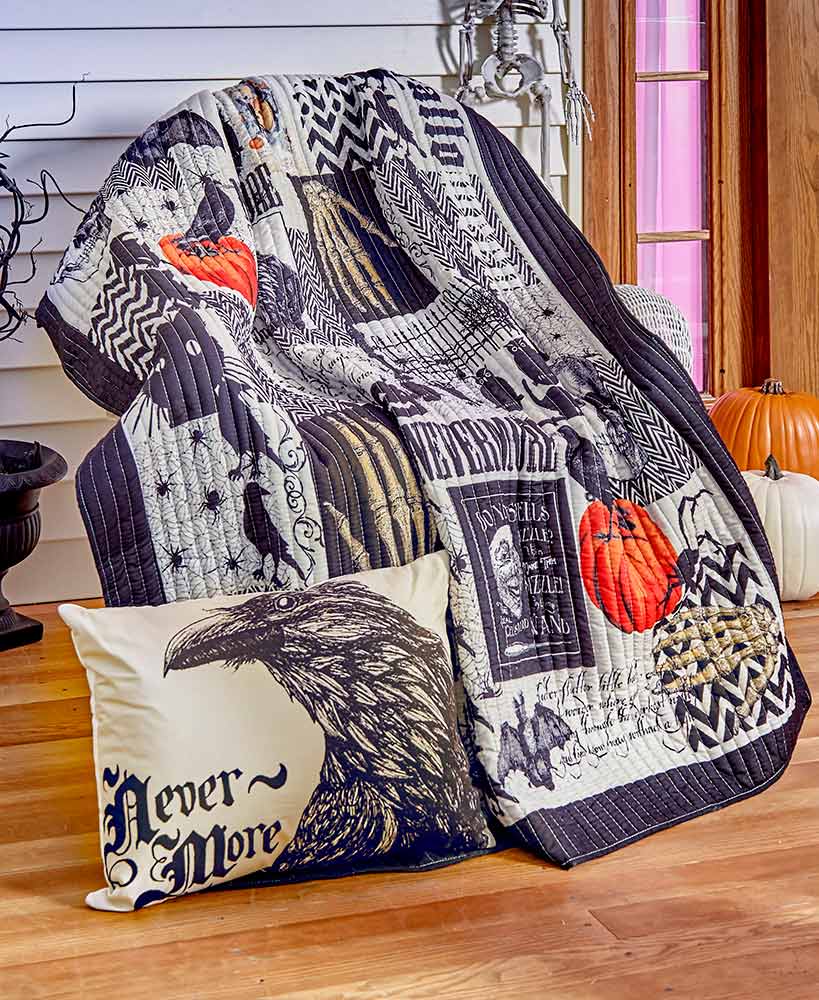 Nevermore Halloween Throw or Pillow