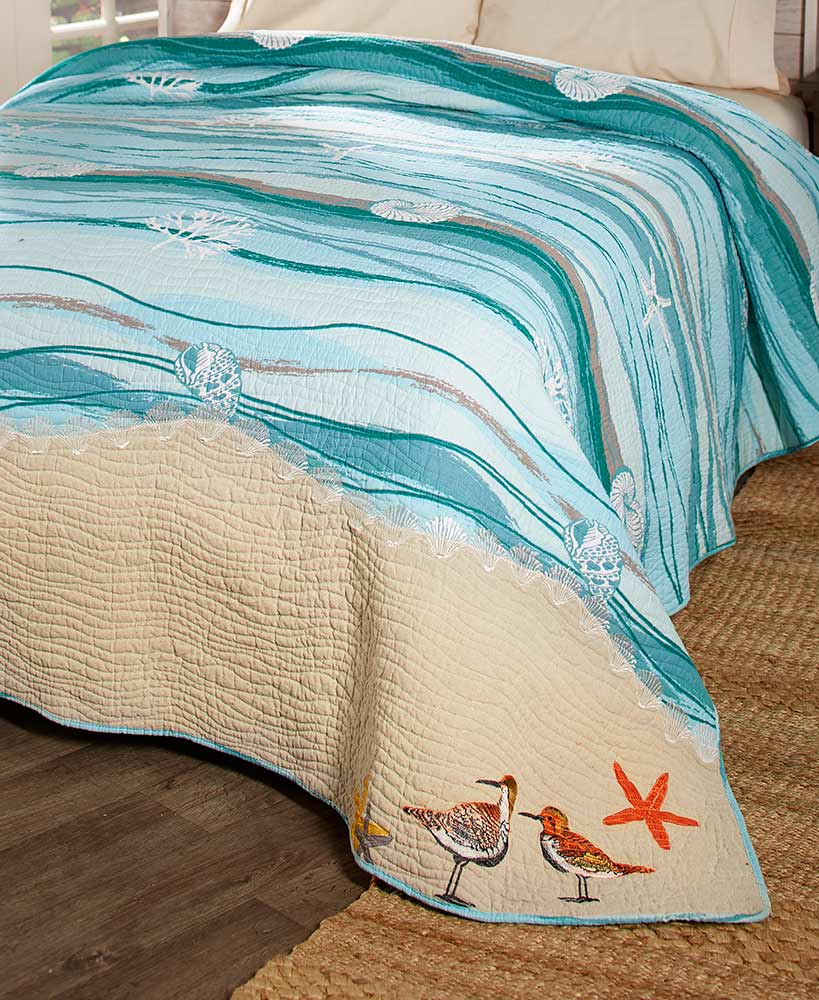 Maui Embroidered Accent Quilt or Sham