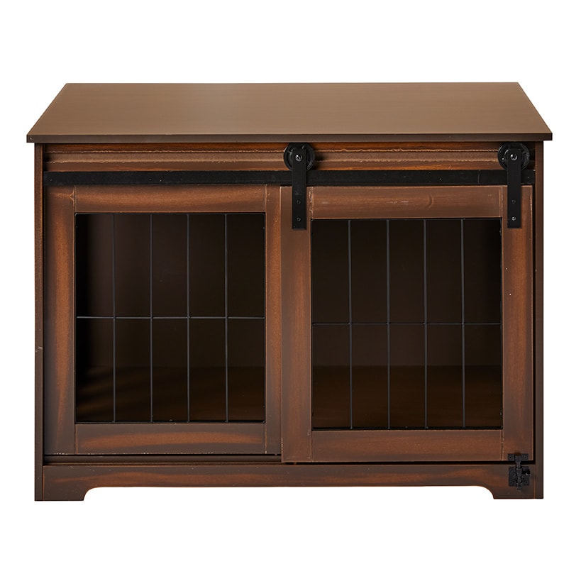 Rustic Sliding Barn Door Pet Crate