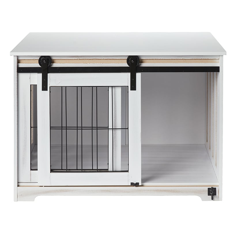 Rustic Sliding Barn Door Pet Crate