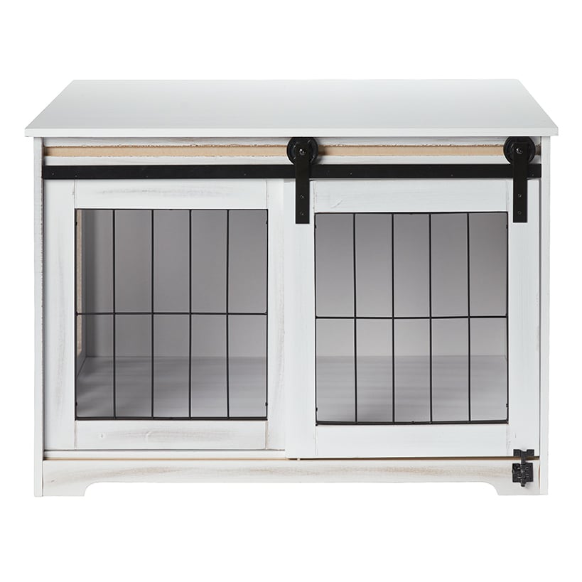 Rustic Sliding Barn Door Pet Crate