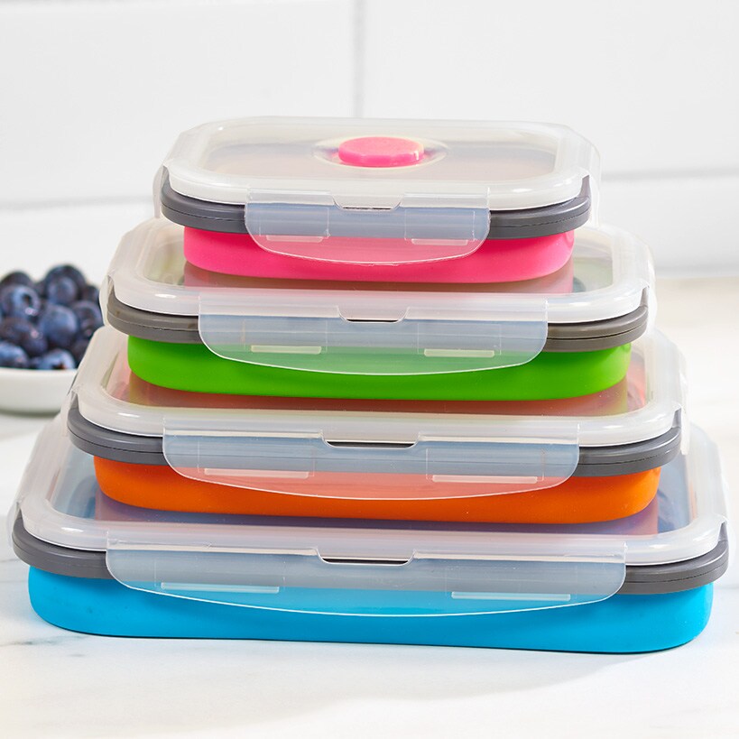 Collapsible Locking Lid Food Storage 8 Pc.