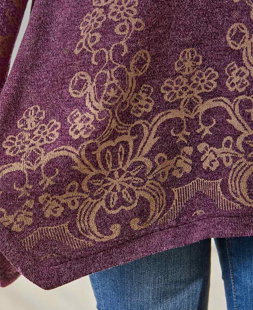 Border Print Sweater Knit Tunics