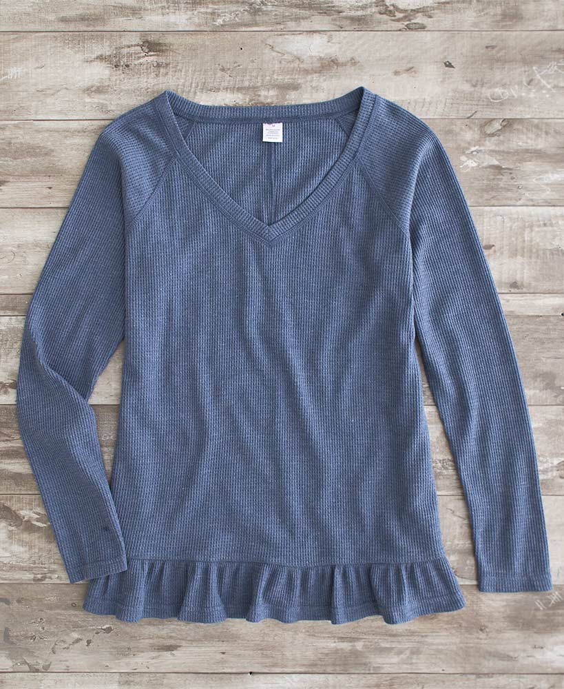 Ruffle Hem Thermal Tops
