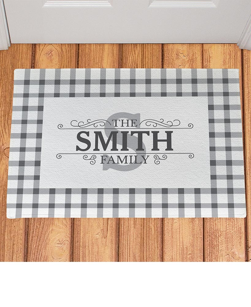 Personalized Country Plaid Doormats