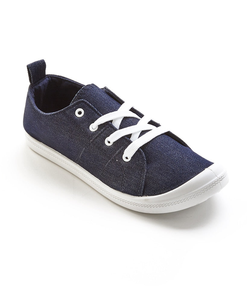 Women's Denim Lace-up Sneakers