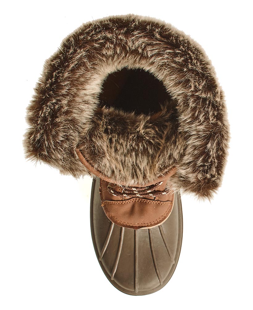 Fur Trim Quilted Duck Boots