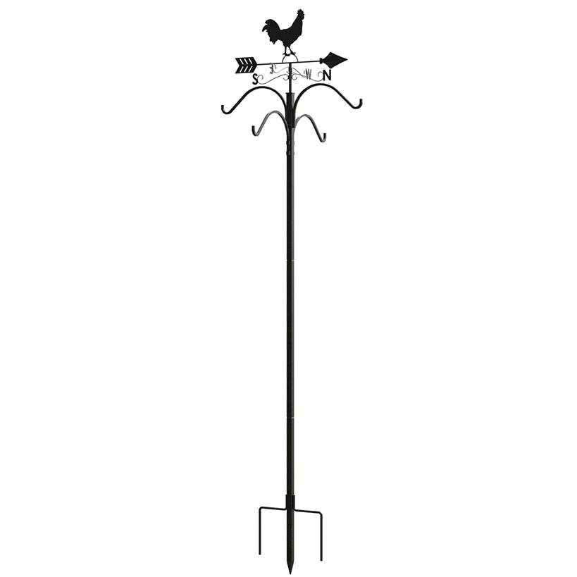 Rooster Weathervane With 4-Way Shepherds Hook - 84 Inch