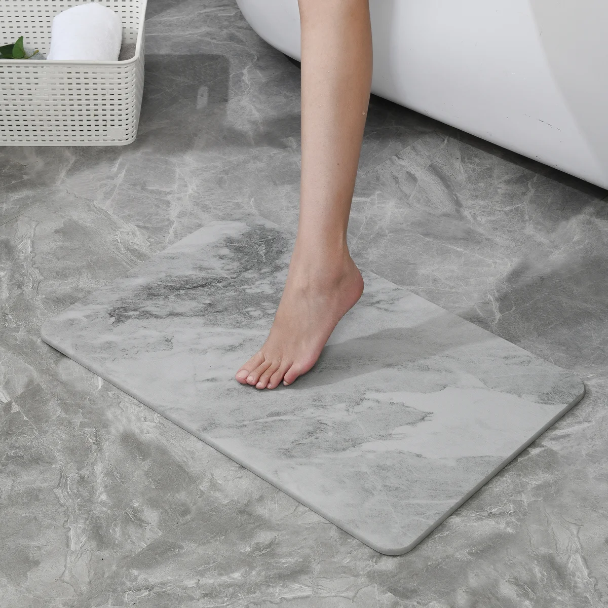 4 Colors! - 24'' X 15'' Diatomaceous Quick Drying Stone Bath Mat