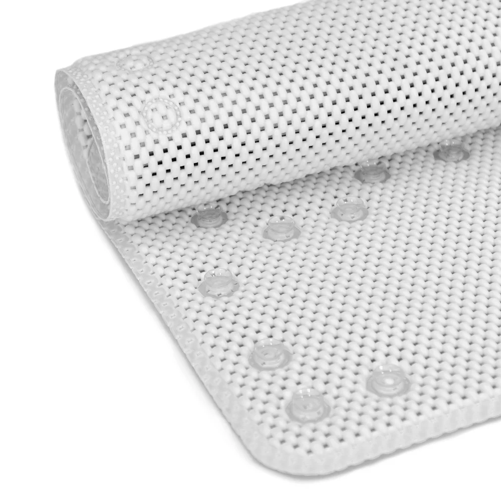 36 In. X 17 In. Non Skid Double Foam Bath Mat With 58 Suction Cups - 3 Colors
