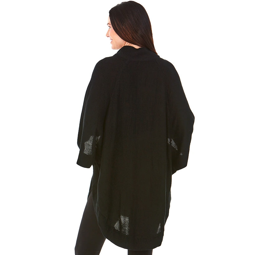 Button-Front Sweater Ponchos