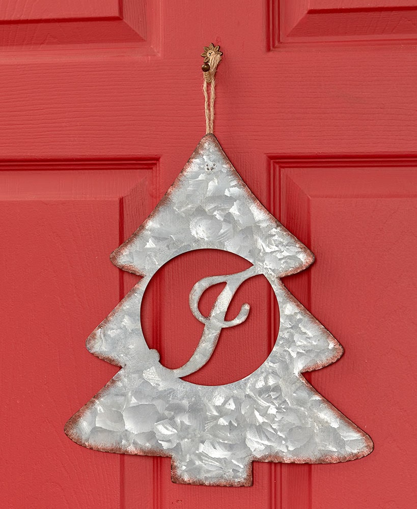 Galvanized Metal Monogram Tree Signs
