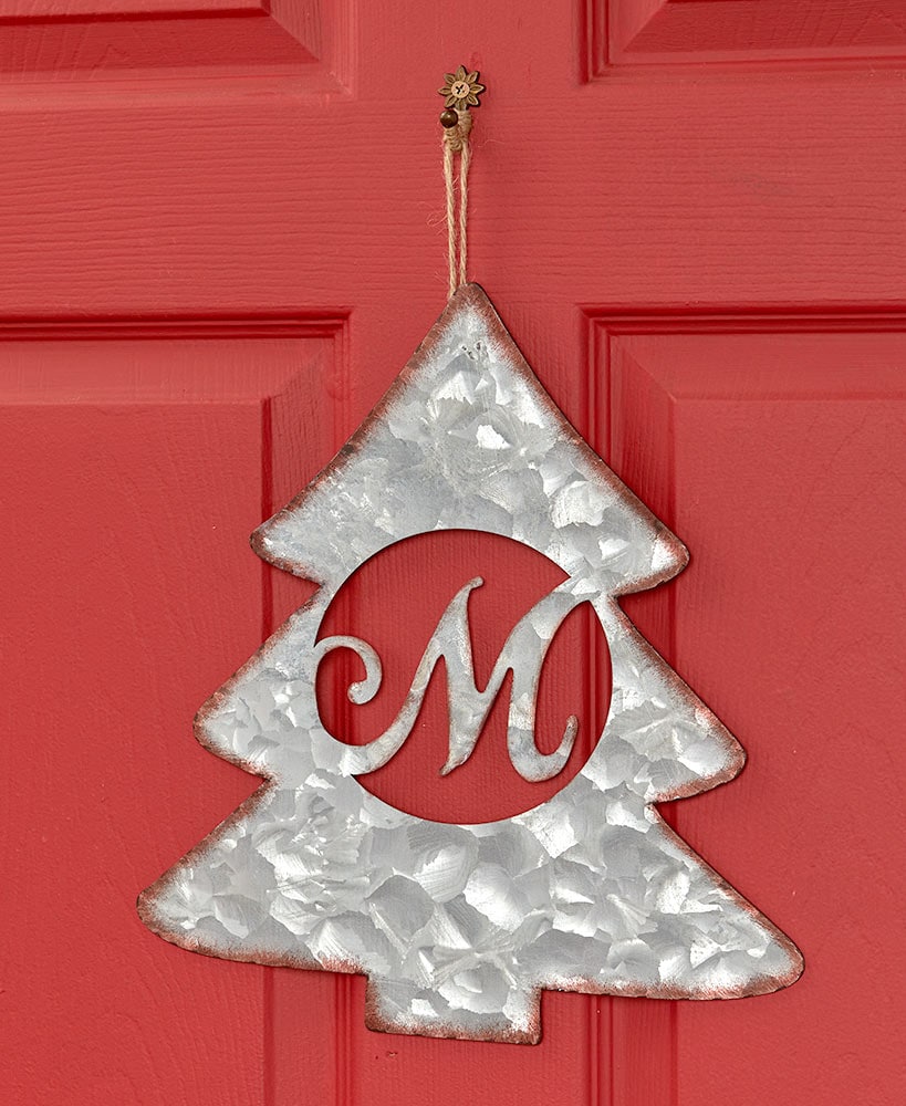 Galvanized Metal Monogram Tree Signs
