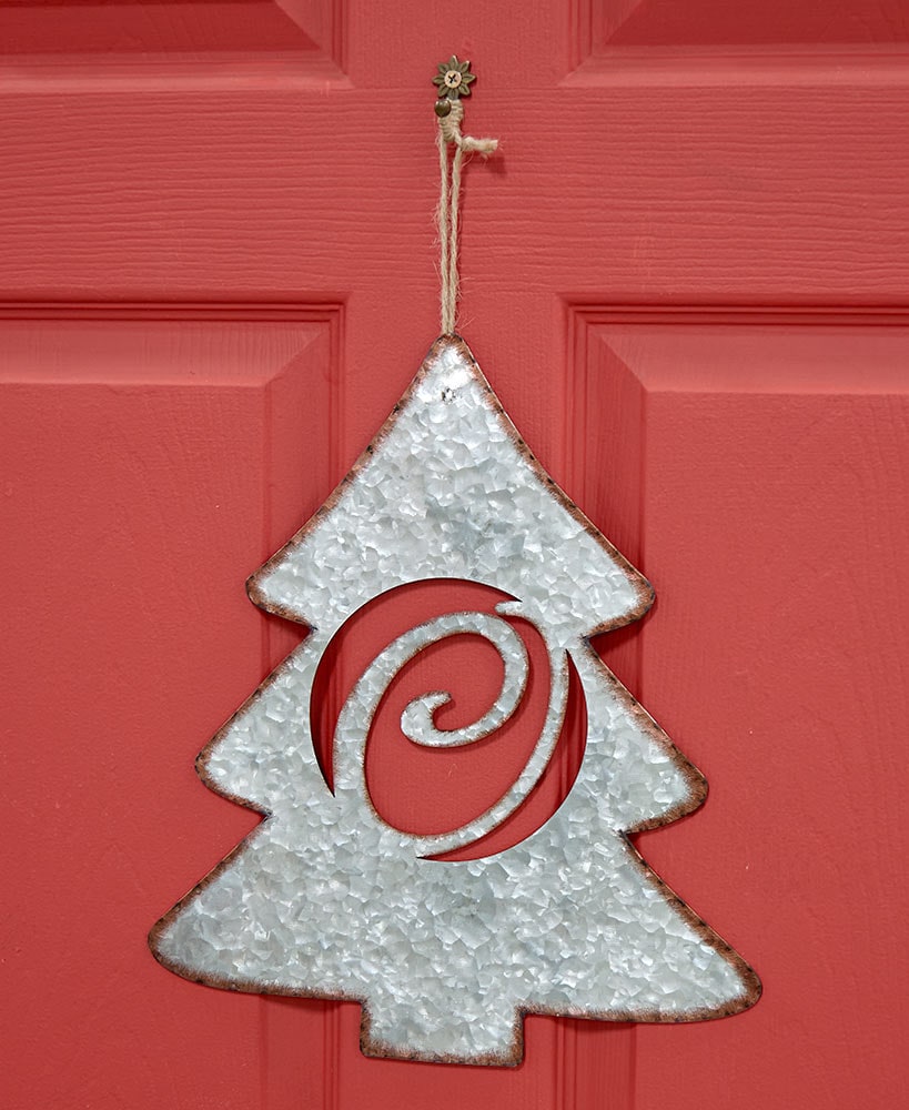 Galvanized Metal Monogram Tree Signs