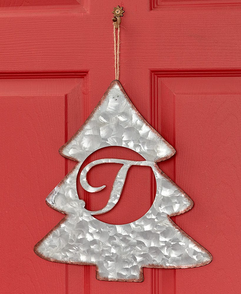 Galvanized Metal Monogram Tree Signs