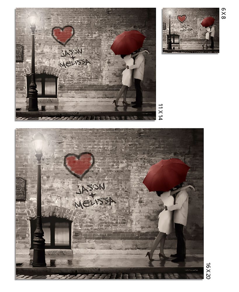 Personalized Romantic Street Scene Wall Art
