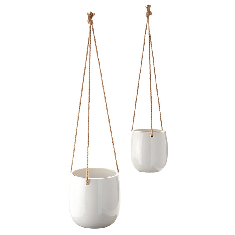 Sets of 2 Hanging Ceramic Planters