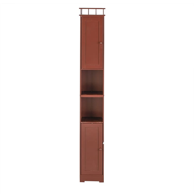 Slim Bathroom Freestanding Storage Cabinet with Shelves and Cupboards