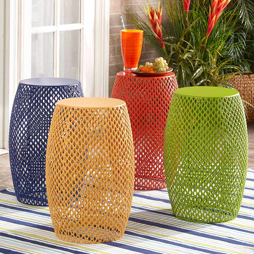 Metal Lattice Barrel Stools